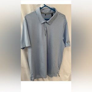 Adidas Golf Mens Polo Shirt Short Sleeve Blue/White Striped XL